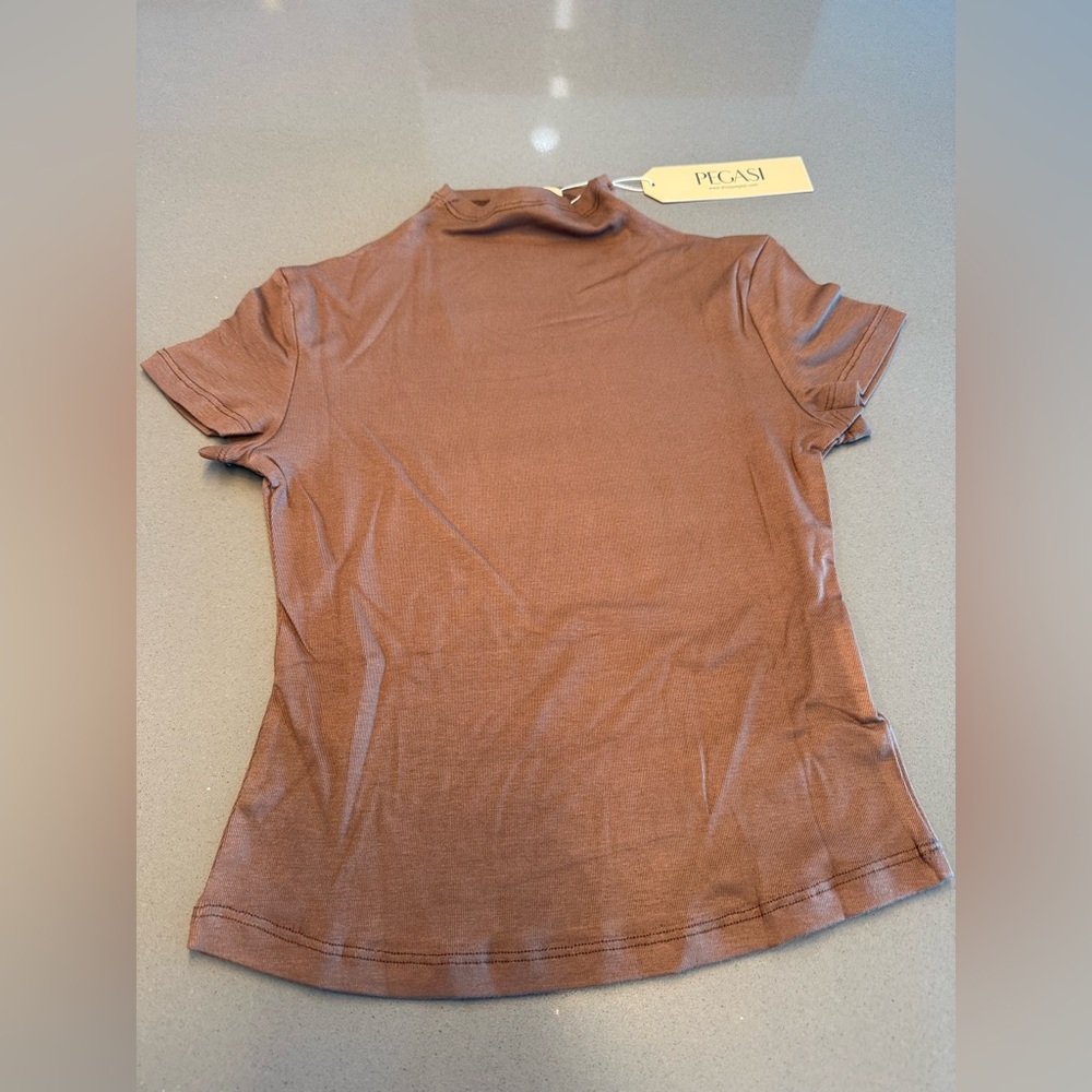 Women's Brown Turtleneck Top